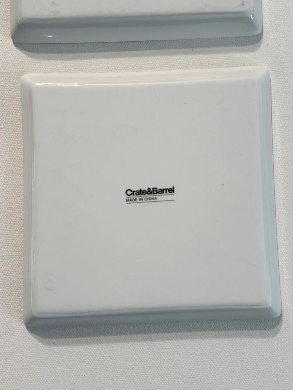 Set of 6 Square Crate & Barrel Travel Canape Plates ~ World Cities
